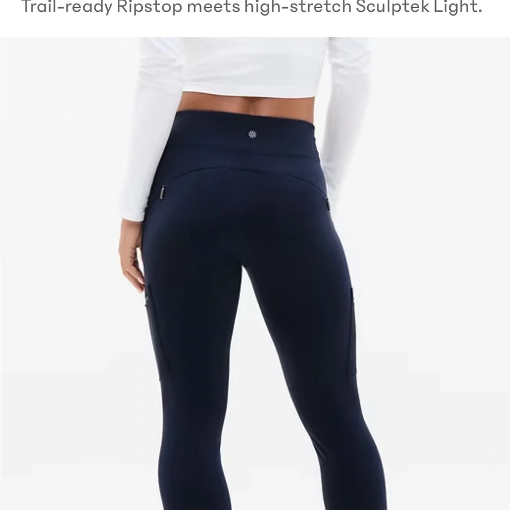 Athleta Headlands Hybrid Cargo Tight - size 0P - Navy NWT - Picture 2 of 14